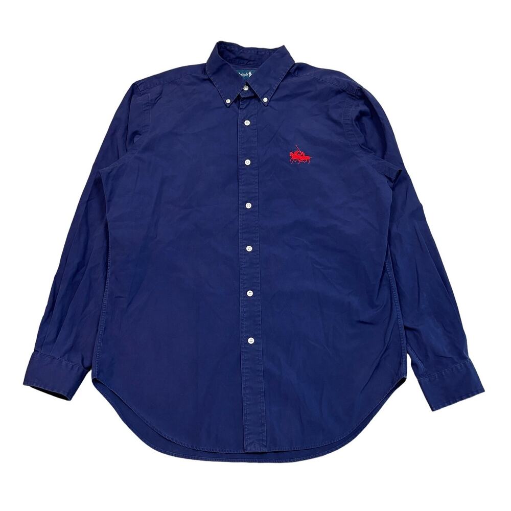 Vintage Ralph Lauren Classic Fit Double Pony Button Up Shirt Men's Medium Preppy